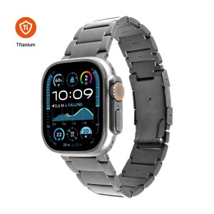 Tytanowa bransoleta do Apple Watch 44-49mm, naturalny tytan