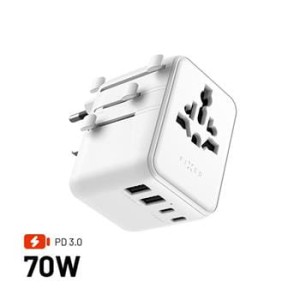 FIXED Ładowarka Voyager 70W z 3x USB-C i 2x USB, biała