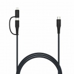 FIXED przewód 2w1 USB-C/C + Lightning, 3m, grafitowy